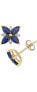 ფოტო #5 პროდუქტის Sapphire (1-5/8 ct. t.w.) & Diamond (1/8 ct. t.w.) Flower Stud Earrings in 14k Gold (Also in Ruby)