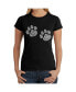 Women's Word Art T-Shirt - Meow Cat Prints