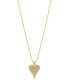 ფოტო #1 პროდუქტის 18" Chain 14K Gold Plated Crystal Pointy Heart On Ball Necklace