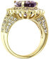 ფოტო #3 პროდუქტის Pink Amethyst (5 ct. t.w.) & White Topaz (3-5/8 ct. t.w.) Halo Ring in Gold-Plated Sterling Silver