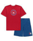 ფოტო #2 პროდუქტის Men's Red, Royal Philadelphia 76ers Big and Tall T-shirt and Shorts Sleep Set