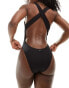 Фото #1 товара Nike Swimming Elevated Essentials crossback crinkle swimsuit in black