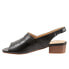 Фото #4 товара Trotters Nina T2225-001 Womens Black Leather Slip On Heeled Sandals Shoes