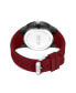 ფოტო #3 პროდუქტის Men's Sporty Three Hand Red Silicon Strap Watch, 49mm