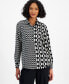 Women's Printed Colorblocked Button-Up Shirt, Created for Macy's