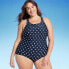 Фото #1 товара Lands' End Women's UPF 50 Full Coverage Polka Dot High Neck Tugless One Piece