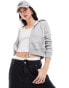 Фото #2 товара Cotton:On cropped fitted zip up hoodie in grey marl