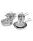 Фото #2 товара Henckels Clad H3 Stainless Steel 10 Piece Cookware Set