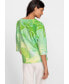 Фото #3 товара Women's 3/4 Sleeve Jewel Neck Allover Print Jersey Top