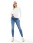 ASOS DESIGN Maternity ultimate skinny jeans with over bump in mid blue