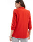 Pieces ruched sleeve blazer in red