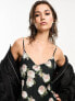 AllSaints x ASOS exclusive Tierny satin maxi slip dress in rose print