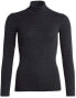 Фото #1 товара con-ta Thermal Long Sleeve Shirt with Stand-Up Collar, Striped Women's Shirt with Natural Cotton, Thermal Insulating Underwear, Women's Clothing, in Various Colours, Sizes: 36/XS - 50/4XL, Black