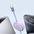 Фото #4 товара Kabel przewód wysuwany zwijany USB-C 100W Free2Draw Mini 1m fioletowy
