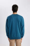 Oversize Fit Bisiklet Yaka Basic Sweatshirt T5139az24sp