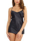 ფოტო #4 პროდუქტის Satin Robe & Chemise Nightgown 2pc Lingerie Set