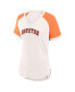 Women's White, Orange Houston Astros For the Team Slub Raglan V-Neck Jersey T-shirt