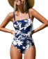 Фото #1 товара Women's Elevated Tropicals Ruched Strappy One Piece Swimsuit