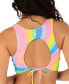 ფოტო #2 პროდუქტის Juniors' Soft Waves Cutout Tie-Back Bikini Top