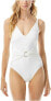 Michael Michael Kors 276889 White Stretch Tummy Control One Piece Swimsuit 14