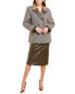 Beulah Blazer & Pencil Skirt Set Women's Brown S