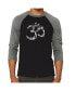 Фото #1 товара The Om Symbol Out of Yoga Poses Men's Raglan Word Art T-shirt