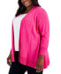 ფოტო #3 პროდუქტის Plus Size Asymmetrical-Hem Cardigan