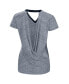 Фото #4 товара Women's Navy Detroit Tigers Halftime Back Wrap Top V-Neck T-shirt