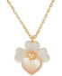 ფოტო #1 პროდუქტის Gold-Tone Pavé Flower Pendant Necklace, 17" + 3" extender