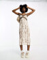 Фото #8 товара Noisy May lace detail cami midi dress in white & beige tie dye