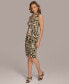 ფოტო #3 პროდუქტის Donna Karan Women's Animal-Print Side-Ruched Dress