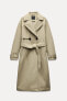 WATER-REPELLENT MIDI TRENCH COAT WITH BELT