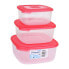 Фото #1 товара TONTARELLI Set of 3 Coral Square Lunch Boxes