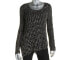 INC International Concepts Women' Long Sleeve Scoop Neck Sweater Black White XXL