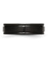 Stainless Steel 6mm Black IP-plated Brushed Edges Band Ring