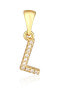 Gold-plated pendant with zircons letter "L" SVLP0948XH2BIGL
