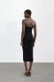 Фото #5 товара Платье миди с открытыми плечами ZARA