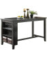 Фото #1 товара 1 Piece Modern Casual Counter Height Dining Table with Storage Shelves