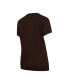 ფოტო #3 პროდუქტის Women's Brown, Orange Cleveland Browns Arctic T-shirt and Flannel Pants Sleep Set