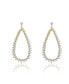 14K Gold Plated Cubic Zirconia Raindrop Front-Facing Hoop Earrings