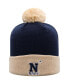 ფოტო #2 პროდუქტის Men's Navy and Gold Navy Midshipmen Core 2-Tone Cuffed Knit Hat with Pom