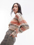 Фото #1 товара Topshop knitted stripe sheer knit cardigan in multi