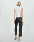 Women's Leather-Effect Straight Trousers