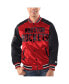 Фото #1 товара Men's Red, Black Houston Rockets Renegade Satin Full-Snap Varsity Jacket