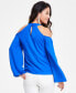 Фото #5 товара Women's Long-Sleeve Halter-Neck Blouse, Created for Macy's