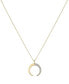 14k Gold Plated Cubic Zirconia Crescent Moon Pendant Necklace