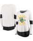 Фото #1 товара Футболка Original Retro Brand женская белая Oregon Ducks Contrast Boyfriend Raglan Thermal с длинным рукавом