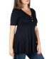 Фото #3 товара Plus Size Elbow Sleeve Henley Tunic Top