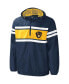 Фото #1 товара Men's Navy Milwaukee Brewers Game Score Quarter-Zip Windbreaker