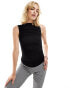 Weekday Jen drape mock neck top in black